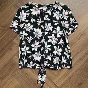 Madewell Button Back Silk Tie Tee